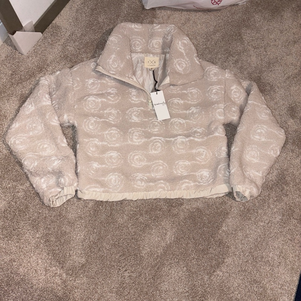 THREAD & SUPPLY Quarter Zip Barbara Half Zip Fleece Pullover Jacket Smalll